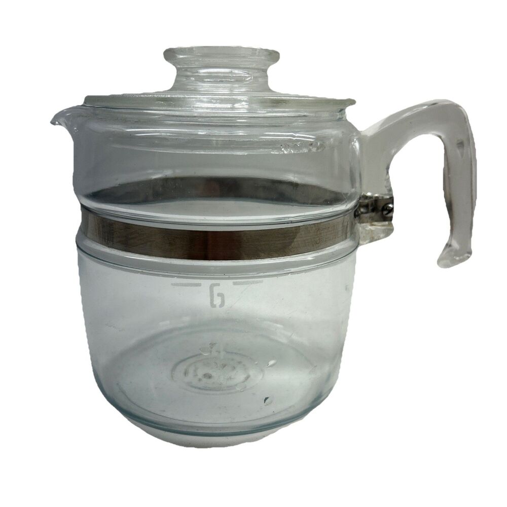 Pyrex #7756B‎ Stove Top 6-Cup Coffeepot Percolator Made in USA ~ ‼️Read DESC‼️